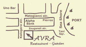 Avra Restaurant - Location Map